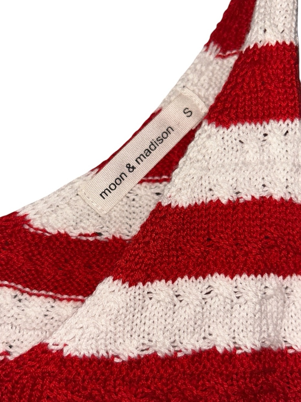 Moon & Madison American Flag Stars and Stripes Knit Tank Top Red White & Blue SM - Picture 4 of 7